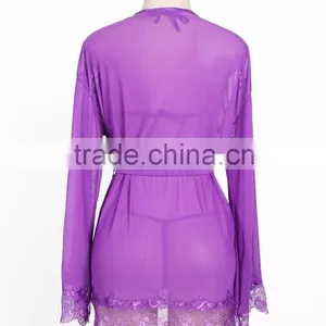 High Quality Romantic Sexy Eyelash Lace Robe thumbnail-3