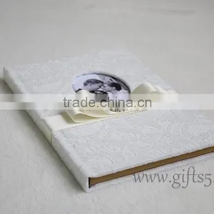 Handmade Wedding Guestbook With Lace Hardcover thumbnail-2