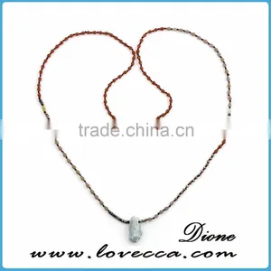 New Fashion Cheap Bead Necklace Silver Alloy Gemstone Tassel Pendant Necklace thumbnail-5