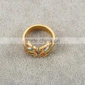 No.1 Sale 18k Gold Plated Stainless Steel Colorful Bear Individual Ring for Christmas Party thumbnail-4