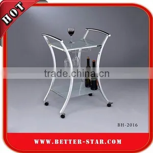 Tempered Glass Serving Cart, Tempered Glass Serving Trolley, Tempered Glass Tea Trolley thumbnail-4
