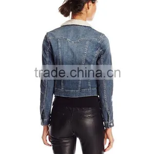 Women's Pixie Denim Jacket With Sherpa Collar thumbnail-2