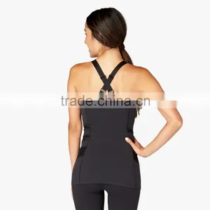 Adjustable Elastic Straps Triple Mesh Blank Tank Top Women thumbnail-4