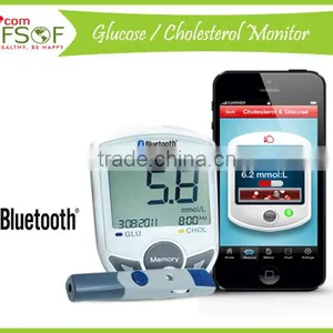 SIFGLUCO-3.1 Wireless Bluetooth Quick Check Blood Glucose Meter, 2 in 1 Blood Glucose / Cholesterol Bluetooth 4.0, Blood Glucose thumbnail-1