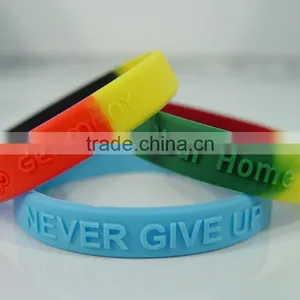 Wholesale Custom Logo Print Debossed Silicone Wristband thumbnail-1