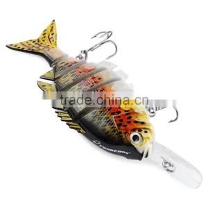 6 Colors Available 10CM 6 Part Long Lip Weever Shape Crankbait Hook Lure Fish Lure Baits Simulation Fishing Tackle Wiht 2 Hooks thumbnail-2