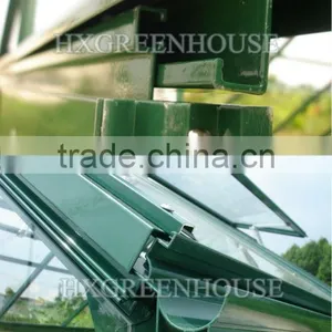Low Cost Galvanized Steel Frame 4mm Tempered Glass Greenhouse HX98 Series thumbnail-4