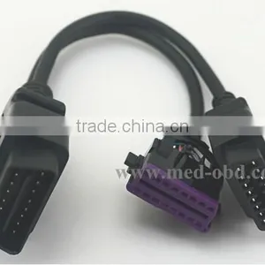 OBD2 Splitter Y Cable, Assembled J1962 Male to 2 J1962 Female, 1ft thumbnail-3