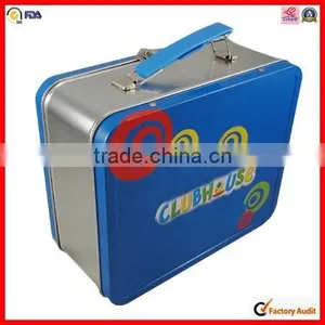 Convenient Carrying Handle Rectangle Lunch Box Tin Can thumbnail-1