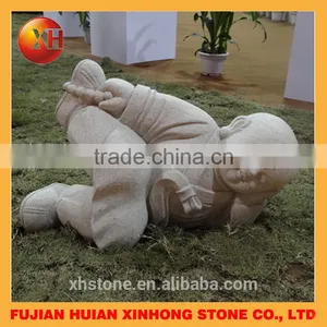 Cute Thinking Little Granite Monk Statue Home Deco Table Decoration thumbnail-6