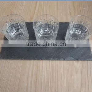 10X10CM Set/4 Slate Placemat/black Natural Stone Placemat and Coaster thumbnail-4