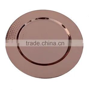 WEDDING ROUND SHAPE COPPER PLATED HAMMERED CHARGER PLATE thumbnail-3