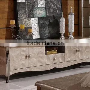 Hot Selling Modern Stainless Steel Legs MDF Panel tv Stand Unit Set thumbnail-3