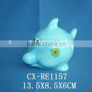 Blue Ceramic Dolphin thumbnail-1