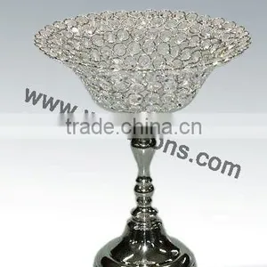 Crystal Beaded Pillar Candle Holder/ Crystal Wedding Centerpiece/Table Candlesticks thumbnail-5