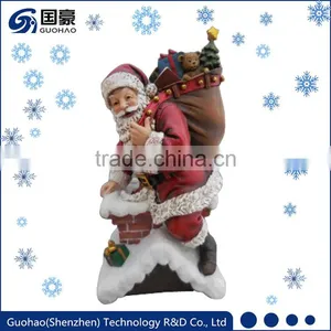 Santa Clause Vintage, Santa Climbing Figurine, Santa Climbing Statue thumbnail-1