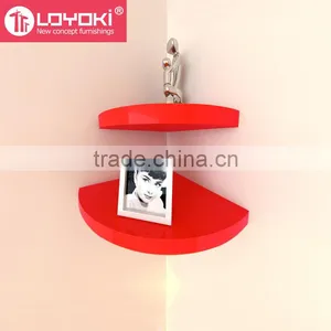Eco-friendly Wood Corner Shelf Set of 3 Pieces Home Decoration DIY Wall Floating Shelf thumbnail-4