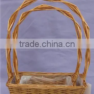 Rectangular Willow Basket With Liners thumbnail-1