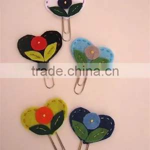 2017 Felt Paperclip Bookmark Heart Flower Made in China thumbnail-1