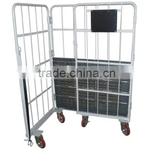 Wholesale Korea Folding Storage Steel Heavy Duty Roll Container With Caster RC-01 thumbnail-1