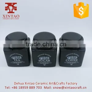 Wholesale Set of 3 Custom Logo Black Ceramic Salt and Pepper Shaker Cruet Set thumbnail-5