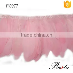 Bulk Dyed Light Pink Goose Feather Trimmings for Garment Accessories thumbnail-1