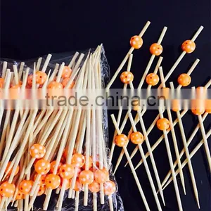 ZHUPING Bamboo Fruit Pick Wholesales Bamboo Toothpicks Beaded thumbnail-2