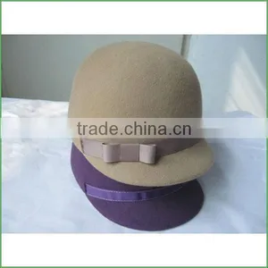 Orange Wool Felt Hat / Cloche Wool Felt Hat /girls Wool Felt Hat thumbnail-1