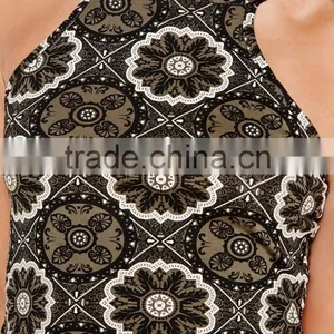 Wholesale Ladies Khaki Tile Racer Sexy Crop Tops OEM Service thumbnail-5
