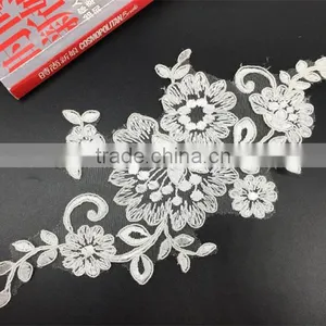 Wedding Flower Embroidery Lace Fabric 3d Flower Wedding Dress Lace Applique thumbnail-2
