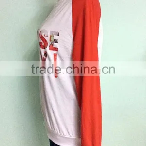 Custom Garments With Word Color Printing 100%cotton O-neck Comfortable Long Sleeve Women's Hoodies Made in China thumbnail-3