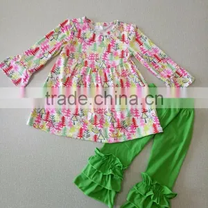 2016 Girls Boutique Outfits Long Sleeves Baby Fashion Christmas Outfit thumbnail-2
