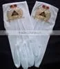 Masonic White Cotton Gloves With Embroidered thumbnail-1