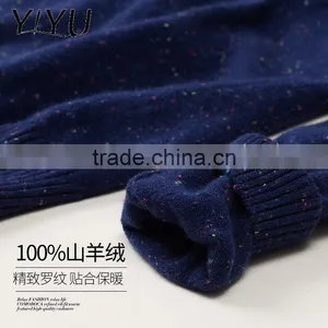 Popular Winter Women Turtleneck Color Mixed Knit Cashmere Pullover Sweater thumbnail-5