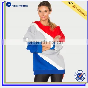 High Quality Custom Long Sleeve Tri-color Sweatshirt Without Hood thumbnail-1