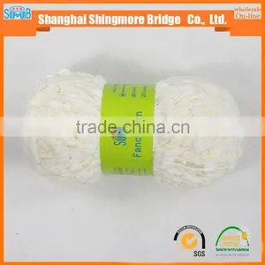 China Knitting Yarn Supplier Hot Wholesale Oeko-tex Standard Quality 100 Polyester Spun Ladder Yarn for Knitting Scarf thumbnail-1