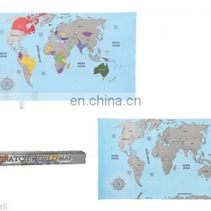 SCRATCH OFF ATLAS World Map Globe Countries Travel Log Poster Journal Accessory SG001 thumbnail-1