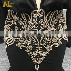 Sexy Deep V Neckline See Though Back Handwork Beading Lady Evening Dress Long Sleeve thumbnail-5