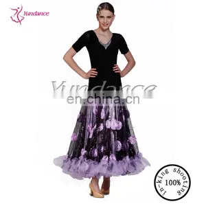 M-100 Dance Clothing Ballroom One-piece Dress Flower thumbnail-1