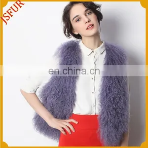 Elegant Vest Genuine Mongolian Fur Women Wear Waistcoat thumbnail-2