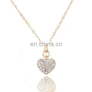 Promotional Wholesale Custom Crystal Souvenir Metal Rhinestone Heart Shape Valentine's Day Necklace Manufacturer MCB-0003 thumbnail-1