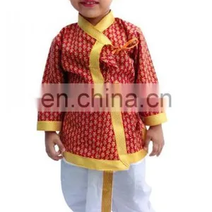 Rajasthani Indian Dabu Print Dhoti Kurta, Boy's Traditional Angrakha Set, Dhoti Suit, Kids Baby Wear, Ethnic Dress thumbnail-3