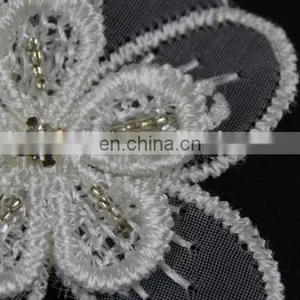 100%polyester Beaded Flower Lace Trim for Decorative thumbnail-4