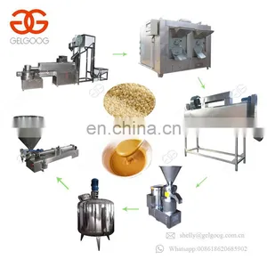 CE Approved Gingili Almond Cleaning Roasting Machine Line Sesame Paste Making Plant thumbnail-1