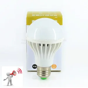 LED Sound+Light Sensor Control E27 5w 7w Automatic Smart Sensor White Lampada 220V LED Bulb Light thumbnail-1