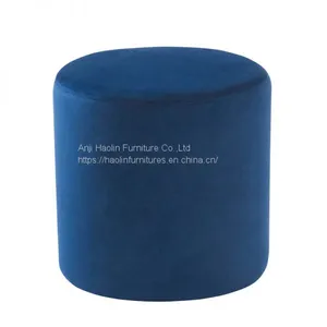 Navy Velvet Ottoman Chair for Living Room HL6007 thumbnail-1