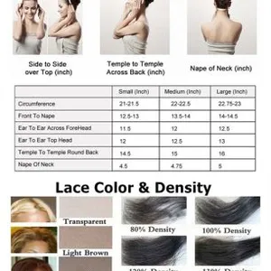 100% Natural Human Hair Wig Handmade Frontal Swiss Lace thumbnail-4