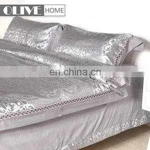 Made In China Home Textile New Luxury Pure Cotton 4 PCS Quilt Set Bed Sheet Cover Sets Jacquard Comforter Lace Bedding Set thumbnail-1