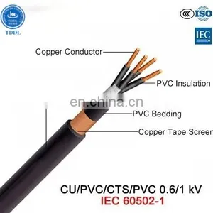 Multi-core 0.6/1kV Copper Conductor PVC Insulated Copper Tape Screen PVC Sheathed NYSY Control Cable thumbnail-2