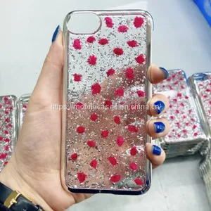 Plating Edge Epoxy Phone Case Flower Phone Case Floral Mobile Cover thumbnail-1